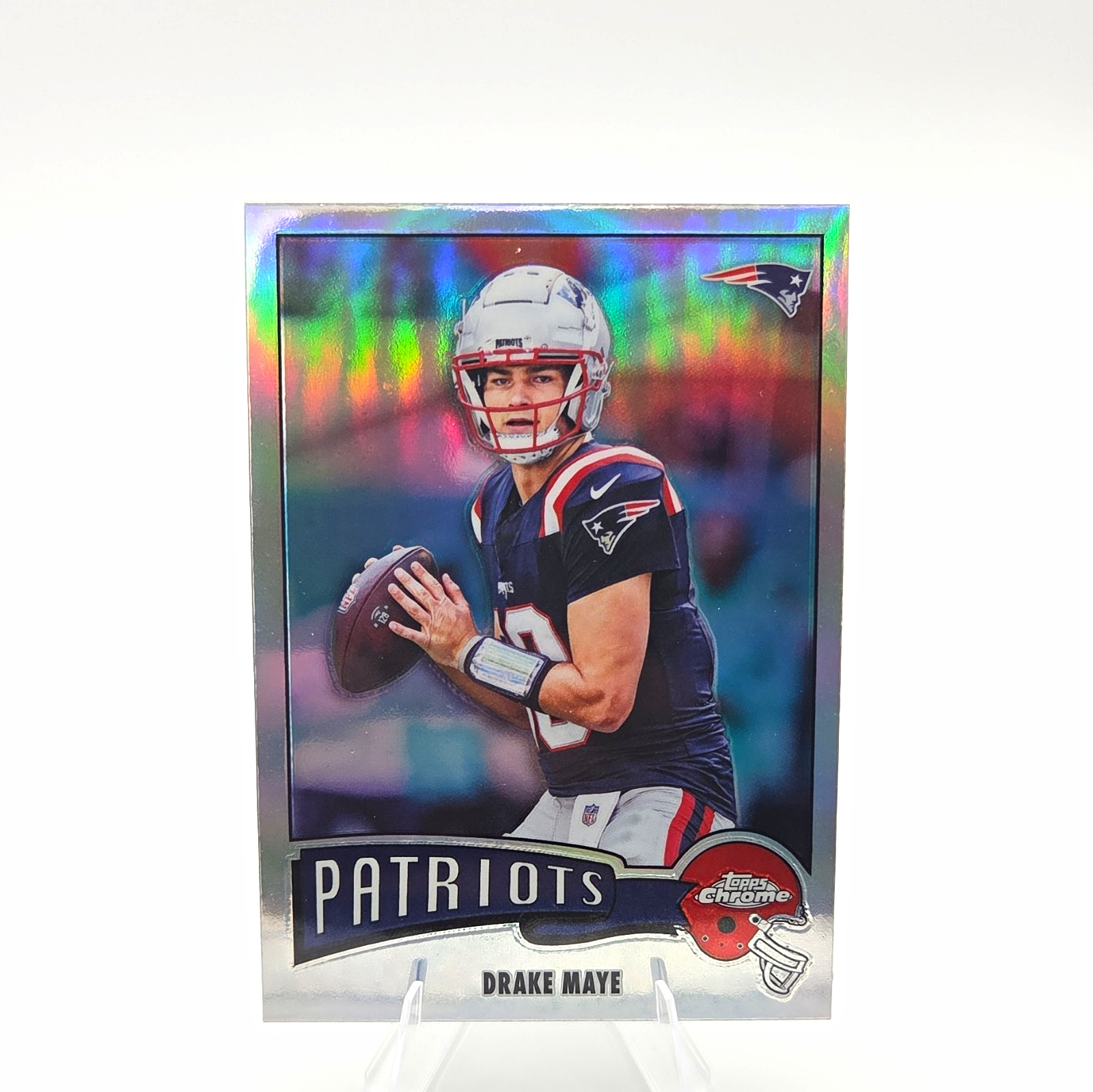 Topps 2025 Chrome Drake Maye Patriots 1975 Topps Refractor #1975-23
