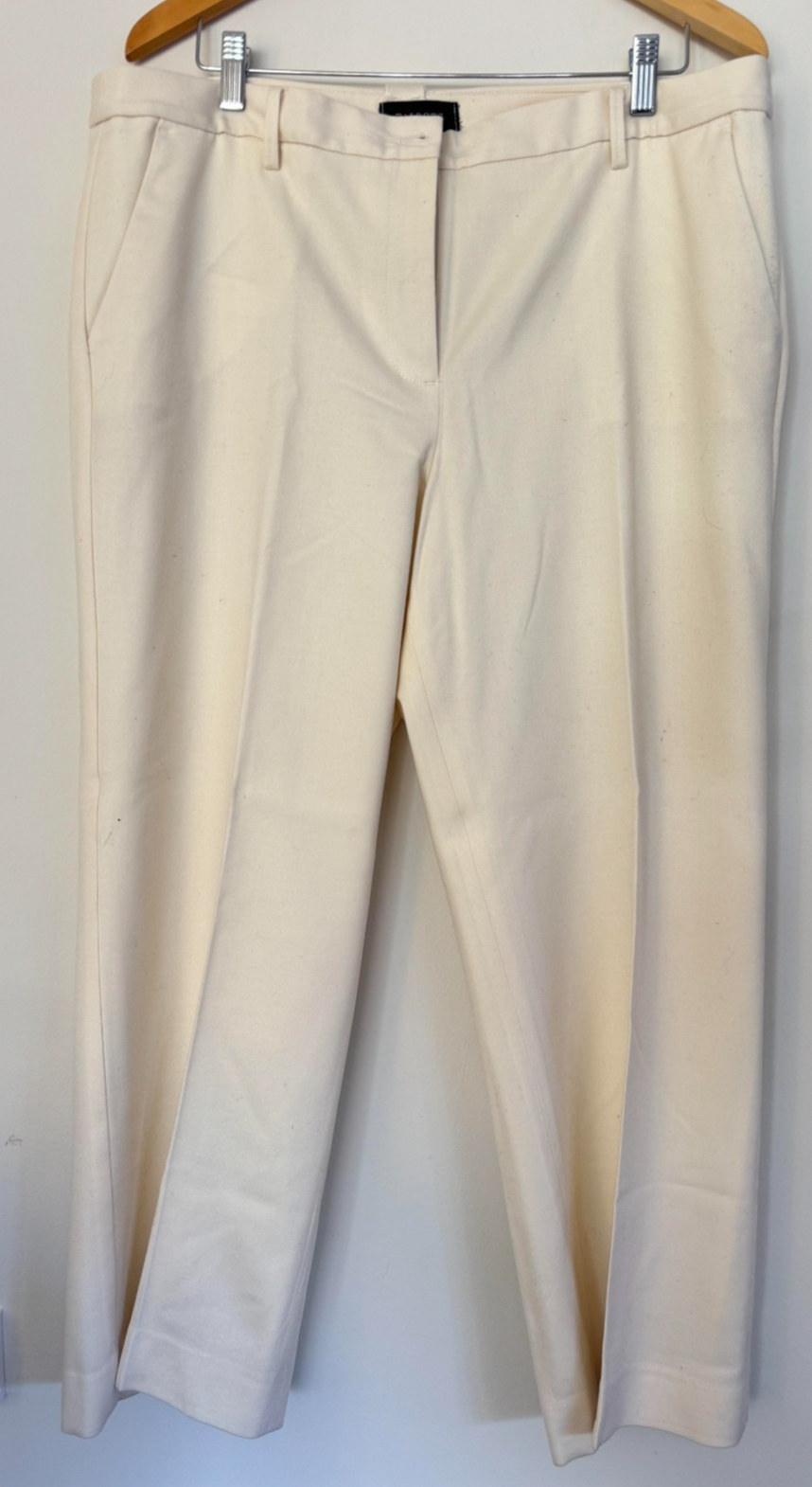 Talbots Italian Flannel Womens Size 16 White Straight Leg Dress Pants