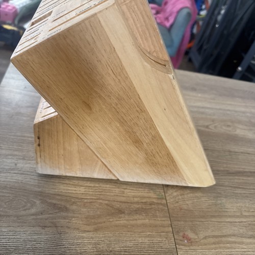 Six Star Cutlery Ronco Rocker 30 Slot Labeled Oak Wood Knife Block Holder Only - 第 7/8 張圖片