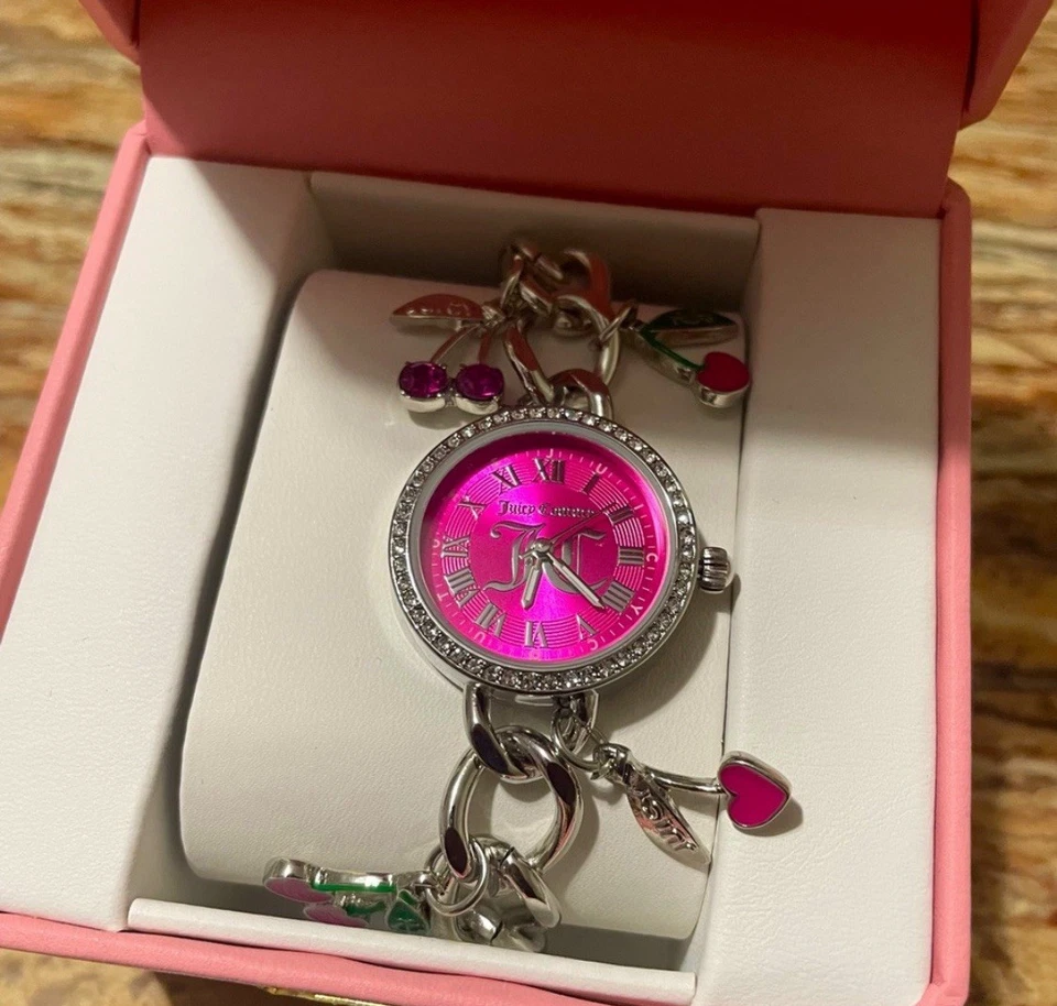 Juicy Couture Silver Cherry Charm Bracelet Watch - image 3 of 4