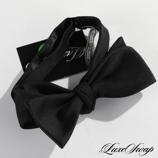 LNWOT Bruno Piattelli Hand Made Solid Black 100% Silk Formal Evening Bow Tie NR