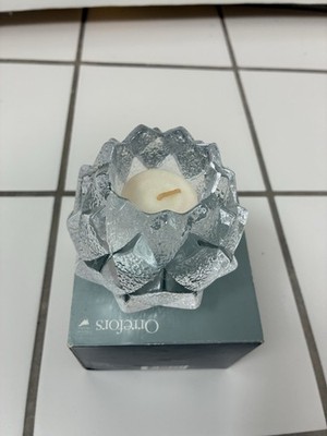 ORREFORS CRYSTAL FIREFLY 3'' CANDLE & HOLDER WITH BOX DESIGNER JOHANSSON 
