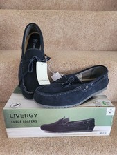 LIVERGY Men's Suede Loafers - Navy  Size 11 - Boxed and Brand New