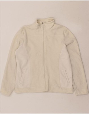 IZOD Damen Fleecejacke UK 12 Medium Off White Colourblock Polyester CK99