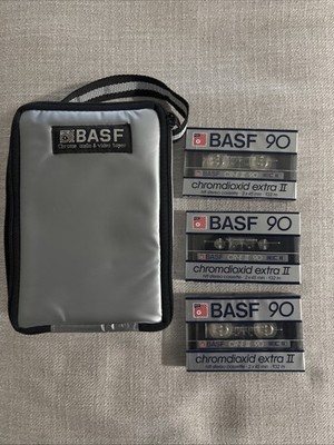 Lot of 3 BASF 90 Brand New Sealed Cassette Tapes with Case