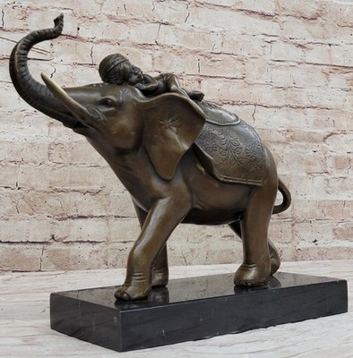 Vintage Young Indian Boy Wearing Turban Sleeping peacefully on Elephant Artwork