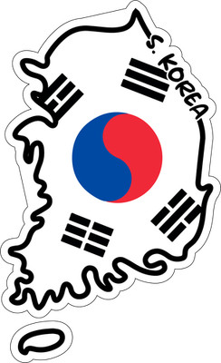 South Korea Map Flag Sticker Decal