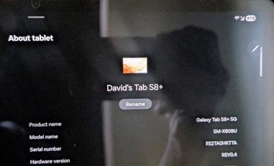 Samsung Galaxy Tab S8+ SM-X800 128 GB, Wi-Fi, 12.4 in - Graphite