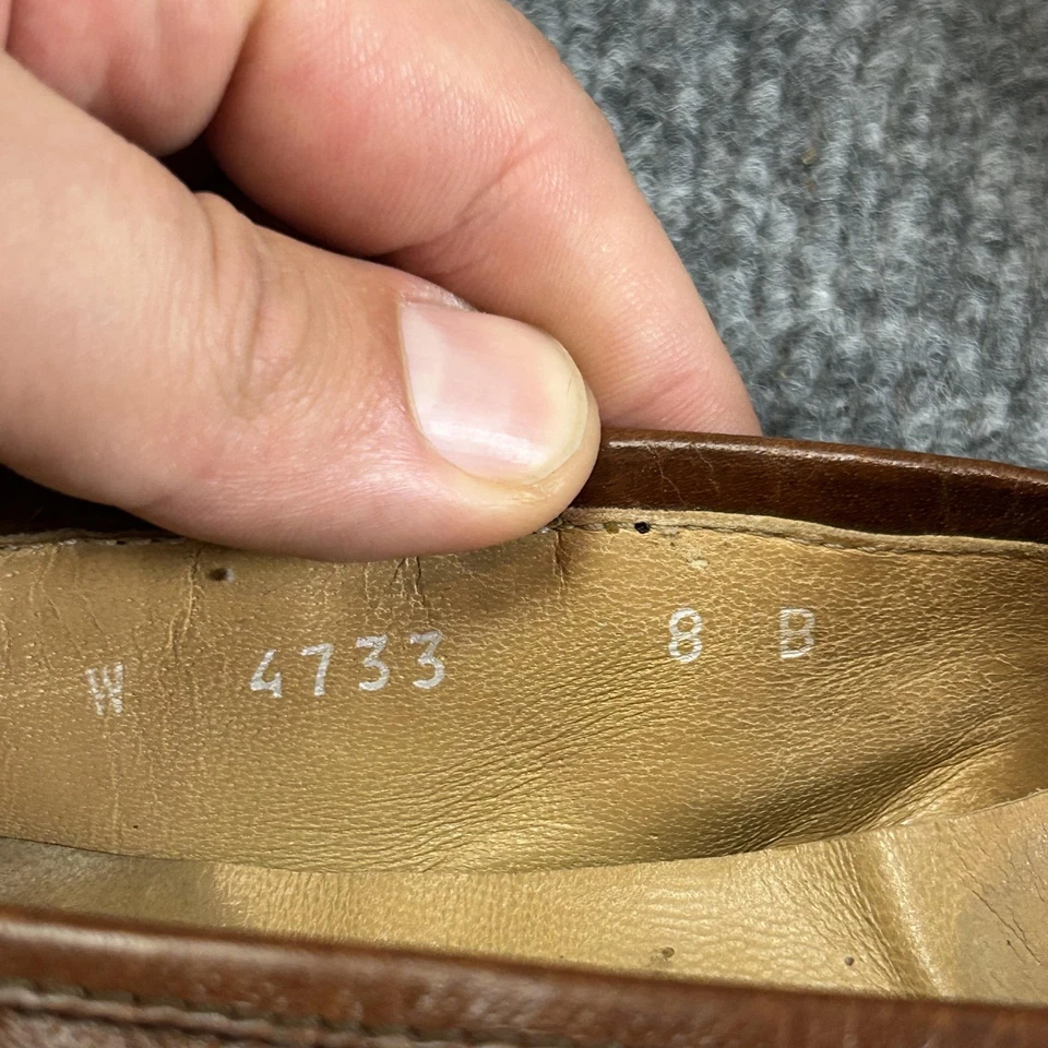 Zapatos planos vintage Ralph Lauren para mujer talla 8 cuero marrón Huarache Italia Foto 4 de 4