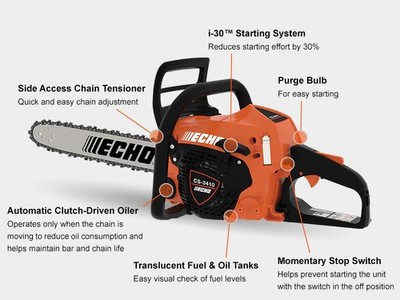 Echo 34.4 CC CHAIN SAW W/16''Bar & Chain Model# CS-3410-16