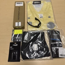 Soccer Ref Kit 7 Pcs Shirt Jersey Referee Uni Flags Whistle Socks Notebook Watch