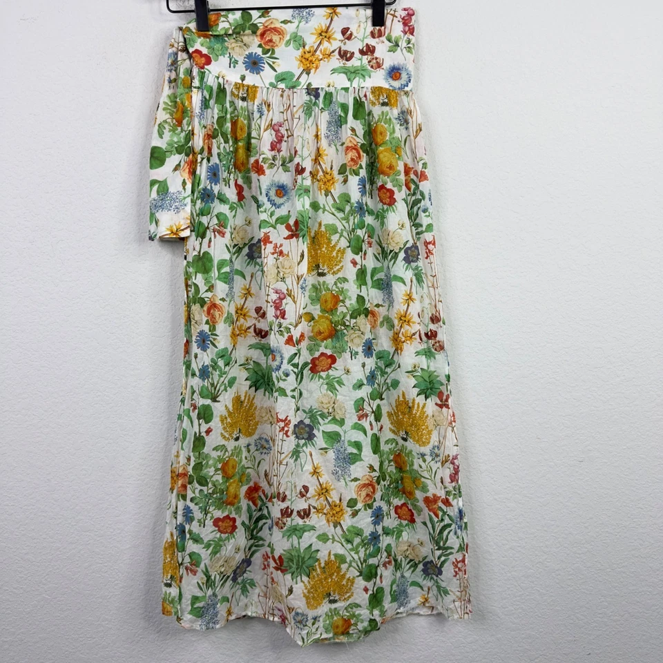 Evi Grintela Sarong Skirt Womens XS Floral Wrap Cover Up Boho Cottagecore Beach - Image 2 of 4