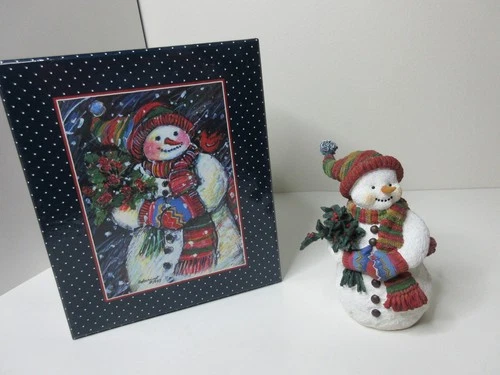 Lang and Wise 1999 Winter Bouquet Snowman Figurine Susan Winget Dept. 56 NIB