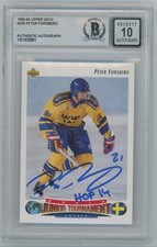 1992-93 Upper Deck Autograph Inscribed Peter Forsberg #235 Beckett Authenticated