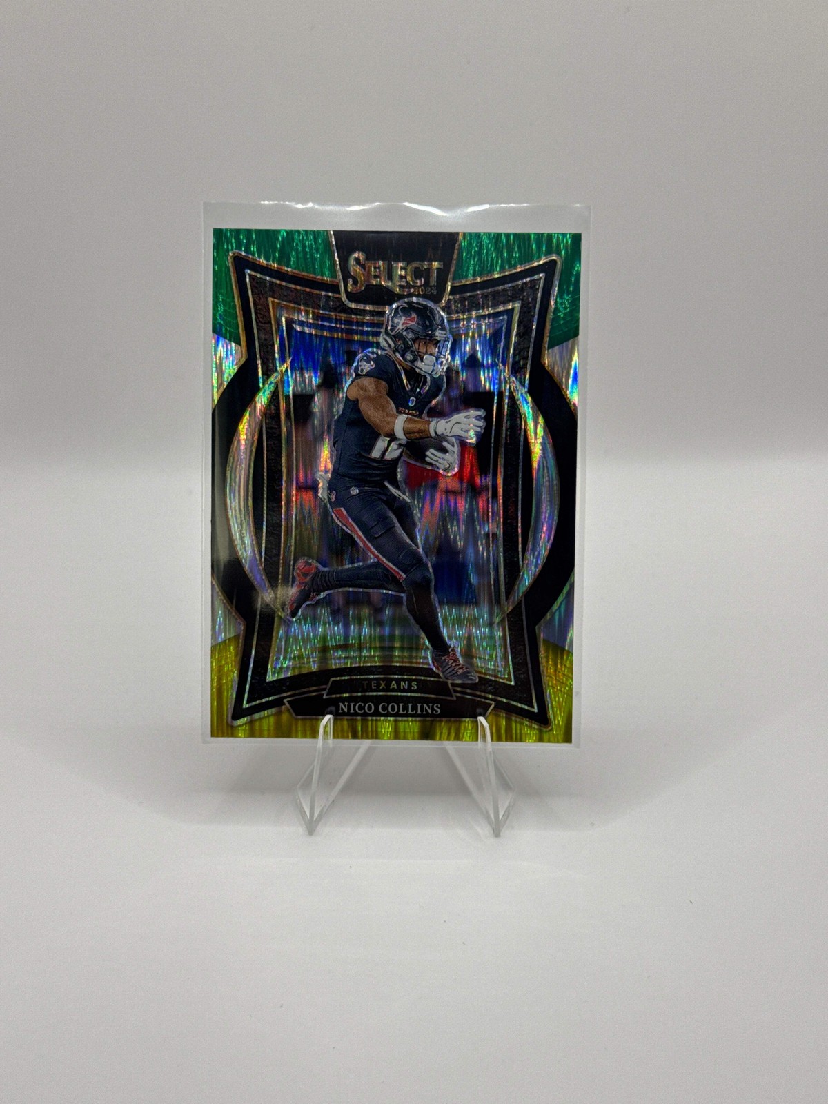 Nico Collins #86 Green Yellow Prizm Shock Concourse Level 2024 Panini - Select F