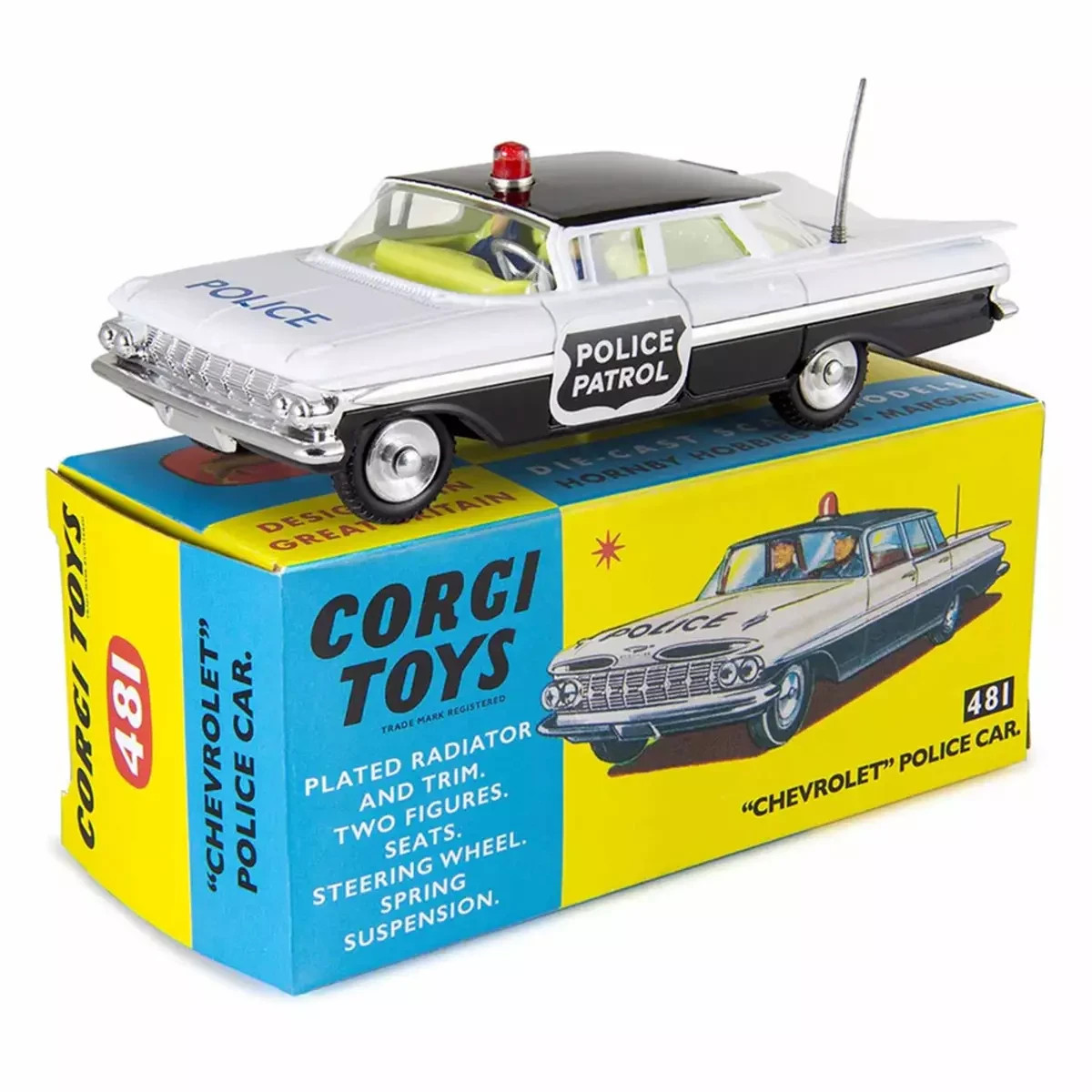 Voiture de police Chevrolet Impala 1/50 Corgi CD54321052 n°481 réplique haut de gamme en zamak noir