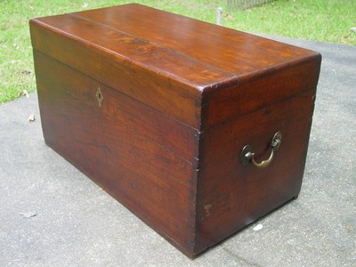 Antique Primitive Exposed Dovetail Walnut Blanket Chest Box From Pennsylvania