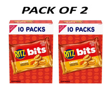 RITZ Bits Cheese Sandwich Crackers, Lunch Snacks, 10 Snack Packs. pack of 2