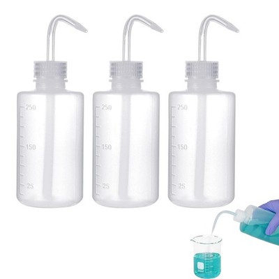 3 Stück Spritzflasche 250ml,Kunststoff Squeeze Flasche,Laborflasche 