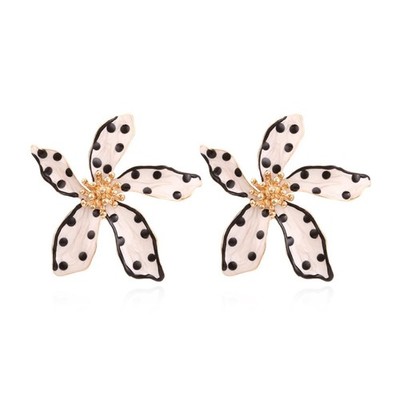 Blumen Ohrstecker Polka Dot Blume Floral Ohrringe süß Polka Dot Muster Ele
