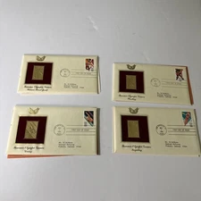 Lot Of 4 22 Kt Gold Stamps 1984 First Day Of Issue Summer Olympics