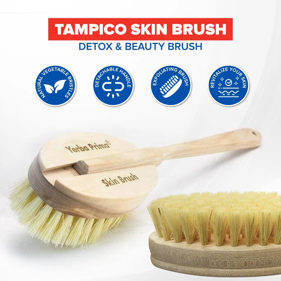 Tampico Skin Brush for Exfoliation, Dry Brushing, and Blood Circulation with ... - Image 3 of 4