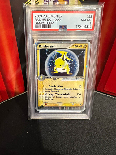 Raichu ex 98/100 EX Sandstorm Holo PSA 8