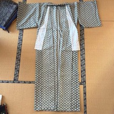 Boro Japanese Kimono Aged Textile Robe Geometric Pattern Aged Old