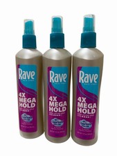 3 Pack Rave 4X Mega Hairspray with Clima Shield Unscented 11oz Each