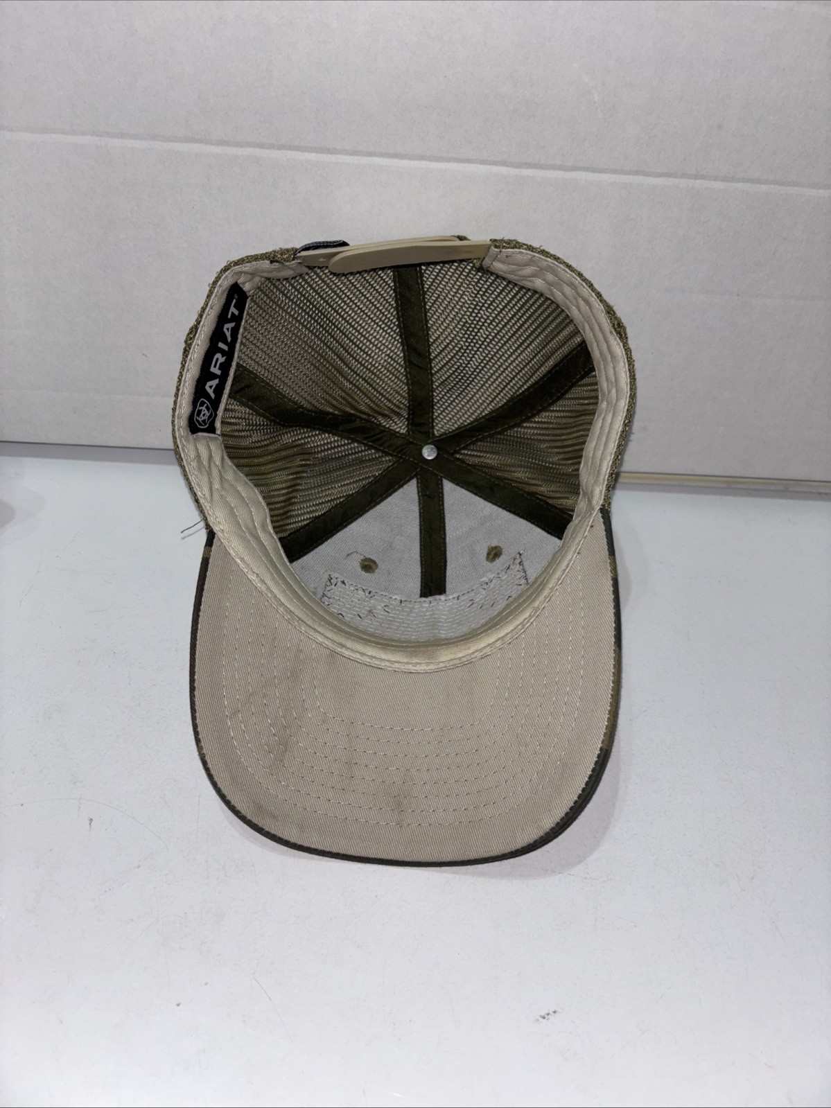 Ariat Flag Patch Baseball Hat Cap Green Camo Mesh… - image 6