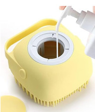 Soft Bath Brush Pet Shampoo Massage Dispenser Shower Silicone 2un pack yellow