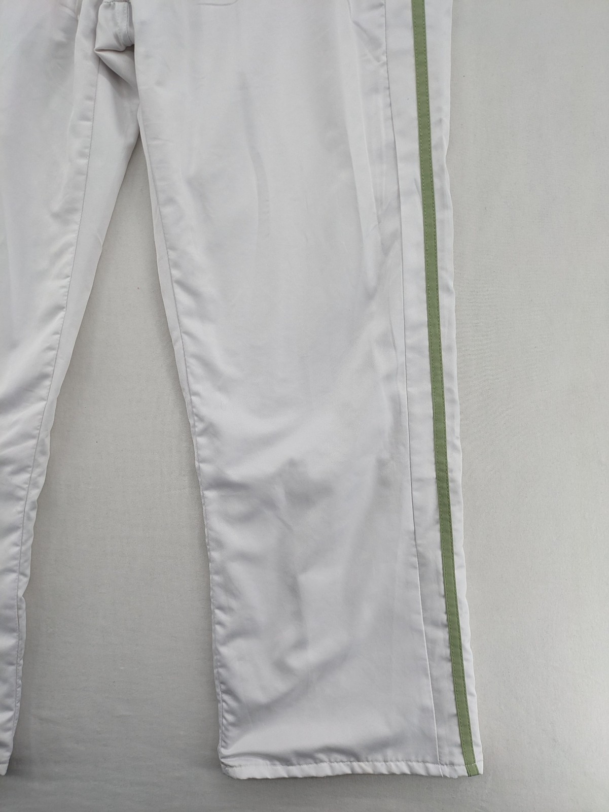 LIM X Damen Jogginghose EU 42 Weiß Grün Seitenstreifen Polyester Athleisure image 2