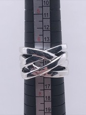 SX 925 Criss Cross Wide Band Ring Size 7