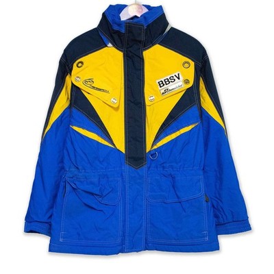 Schneider Ski-/Snowboardjacke Vintage blau-gelb geometrisch 90er Jahre - Gr.
