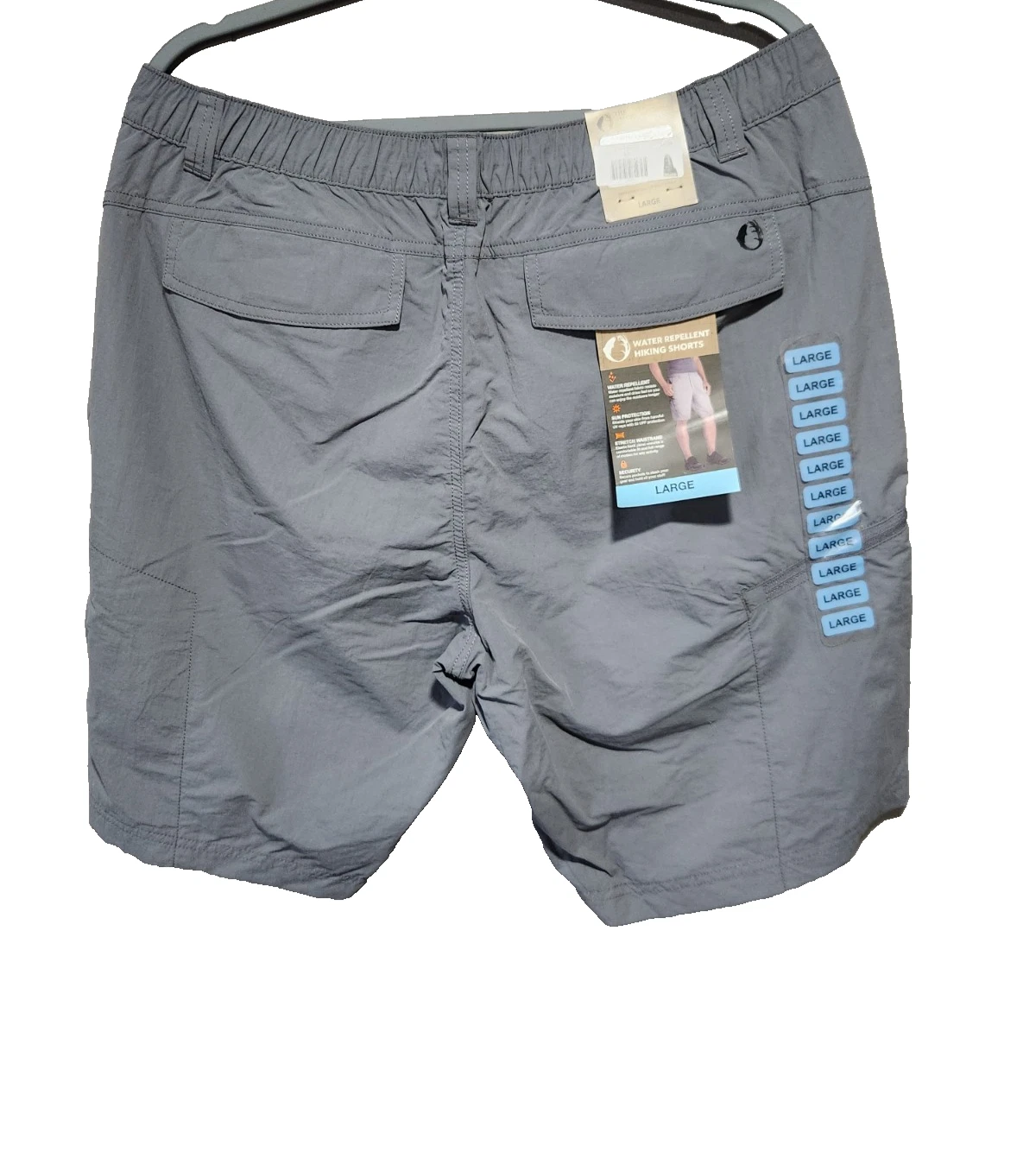 The American Outdoorsman Men's Hiking Shorts-100%nylon-water/stain resistant-L.