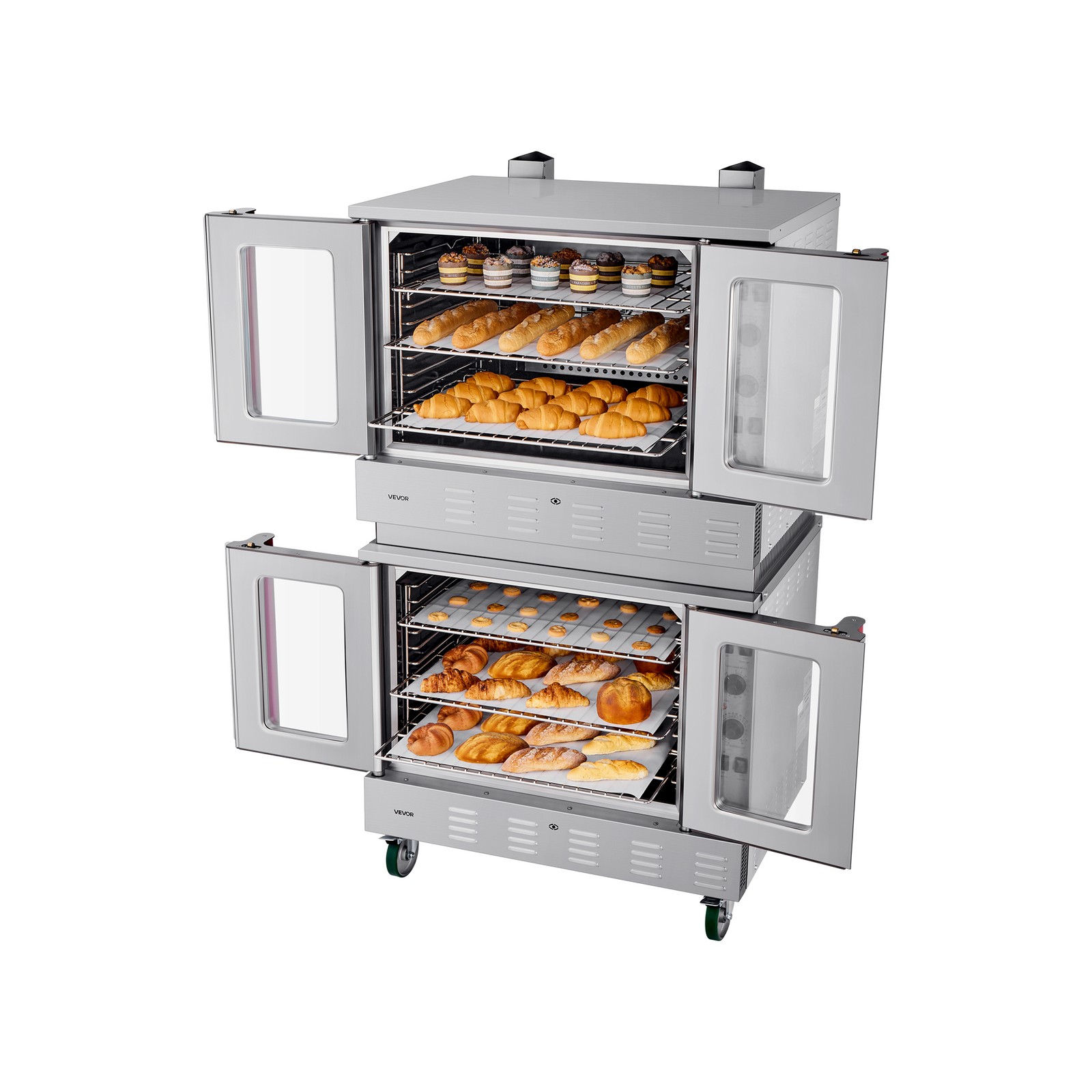 VEVOR Double Deck Gas Convection Oven Full Size 40000 BTU x 2 Commercial Oven
