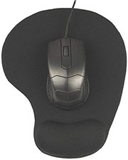 Office Mousepad with Gel Wrist Support - Ergonomic Gaming Medium, Black