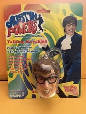1998 Austin Powers Talking Keychain Sealed NOS Yeah, Baby! Basic Fun Inc #841-0