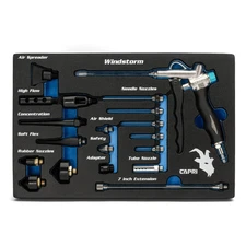 2-Way Air Blow Gun Kit with Nozzles & Rubber Tips, 19 Pieces