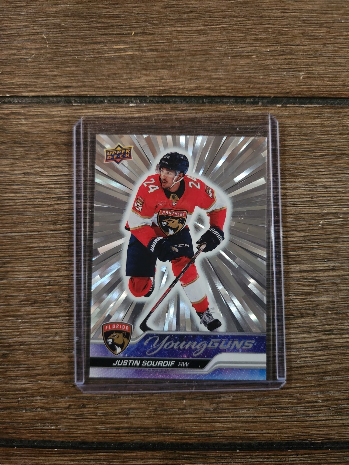 2023-24 Upper Deck Series 2 Young Guns Outburst Justin Sourdif #471 Rookie