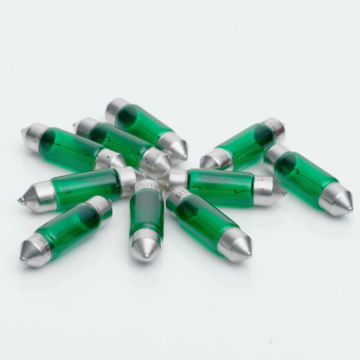10 x 12V 5W 415mA 0,415A S8,5 SV8,5 Soffitte 10x36 / Bombilla C5W VERDE / VERDE