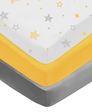 American Baby Company 3 Pack 100 Natural Cotton Fitted Crib Sheets 52" x 28" -