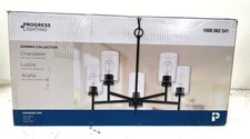 Progress Lighting Zombra 24 in. 5-Light Matte Black Chandelier New