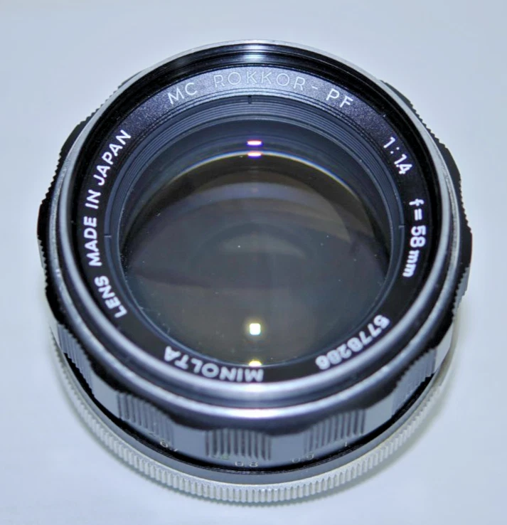 Minolta Rokkor PF 58mm Focal f/1.4 Camera Lenses for sale | eBay