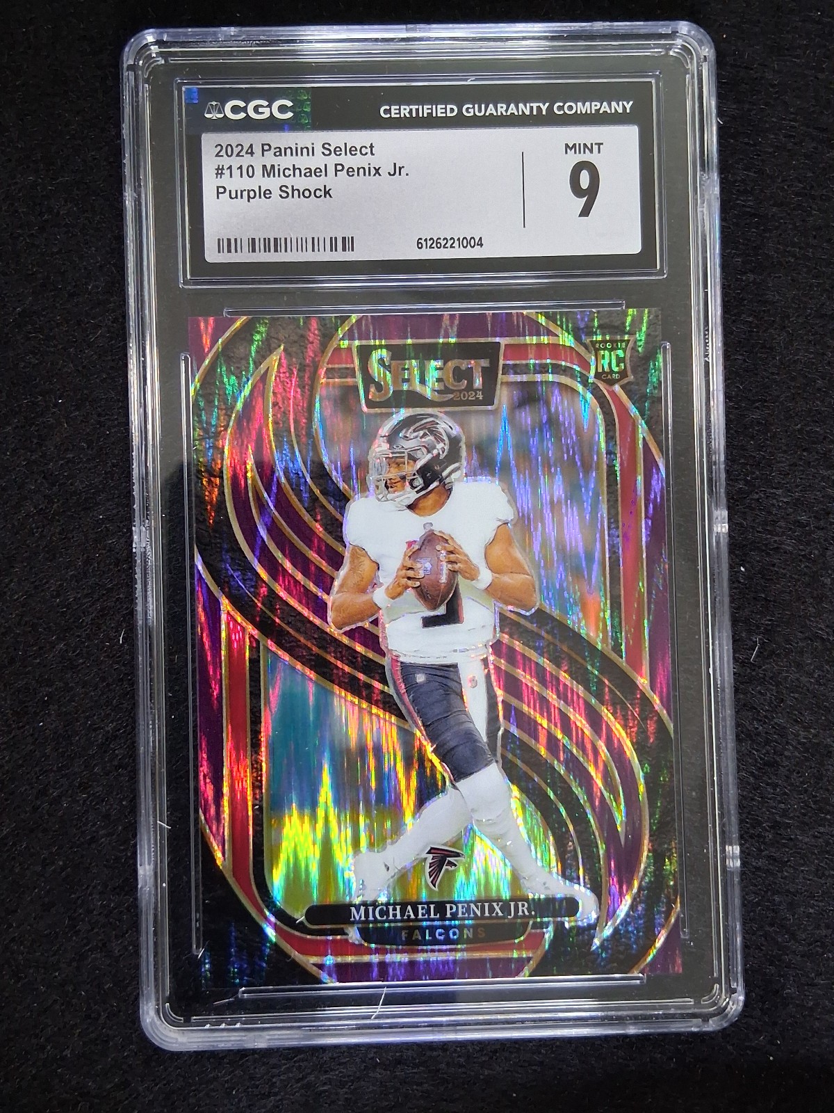 2024 Select Michael Penix Jr. Premier RC Purple Prizm Shock #/360 Falcons CGC 9