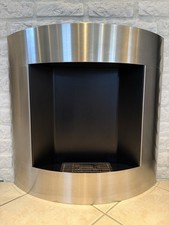 Edelstahl Wandkamin für Ethanol, 70x70x17 Cm, Inkl. Zuluftregelarm und Holzdeko