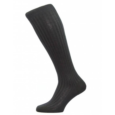 PANTHERELLA Laburnum Merino Wool Rib Knee High Over The Calf Business Socks Mens