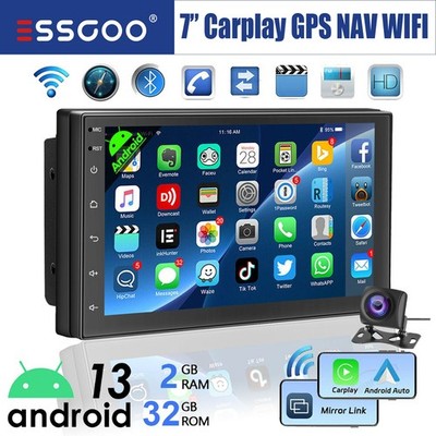 32G Android 14 Autoradio 2 DIN Carplay 7 Zoll GPS NAVI RDS Bluetooth WiFi Kamera