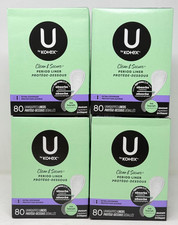 4 Pack - U by Kotex Clean & Secure Period Liners, Extra Coverage, 80 Count