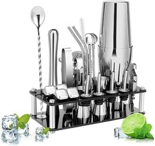 Cocktail Shaker Set Boston Shaker Set Stainless Steel Bartender Kit with Acrylic